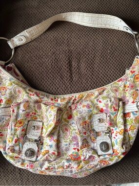 Floral Paisley White Shoulder Bag